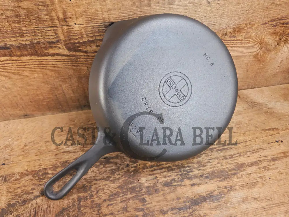 1940βs Griswold #6 Cast Iron Skillet with Small Block Logo and Smooth Bottom 699 Y Skillet