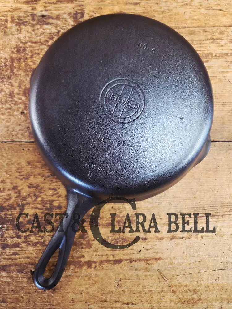 1940βs Griswold #6 Cast Iron Skillet with Small Block Logo Flat Handle and Smooth Bottom 699 B. Wonderful sautΓ© pan