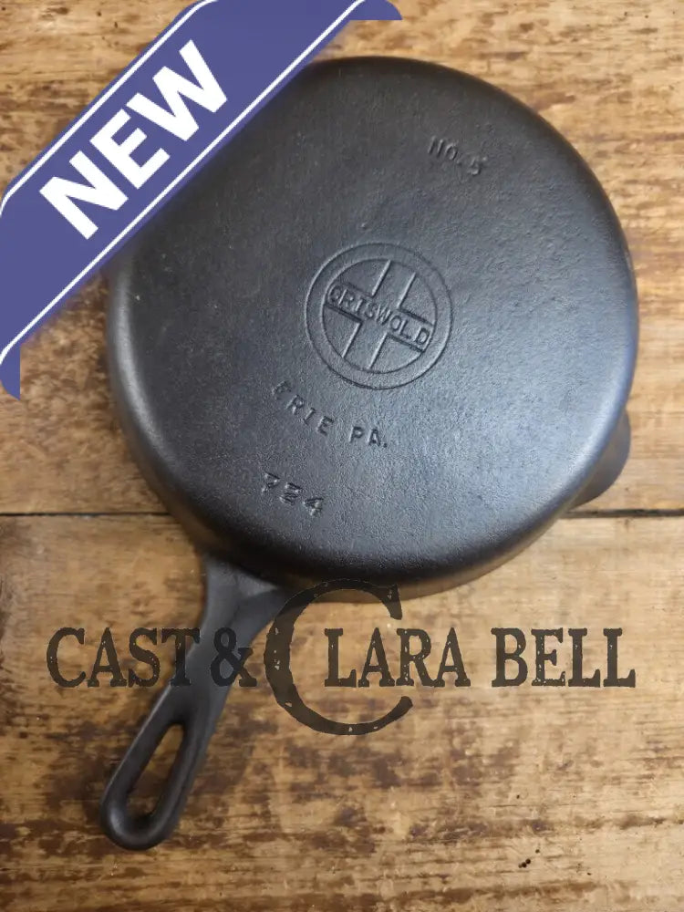 1940βs Griswold No. 3 Cast Iron Egg Skillet with Small Block Logo 709 Skillet