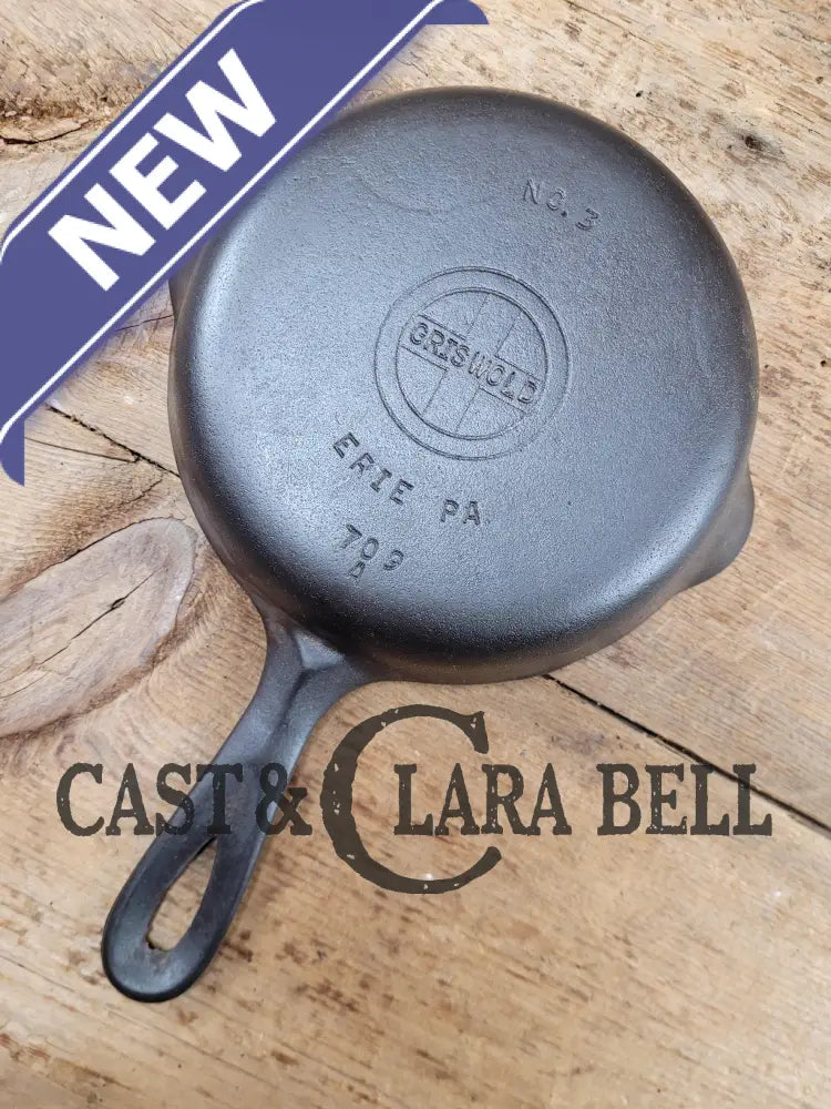 1940’S Griswold No. 3 Cast Iron Egg Skillet With Small Block Logo 709 A