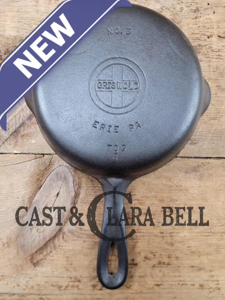 1940’S Griswold No. 3 Cast Iron Egg Skillet With Small Block Logo 709 A