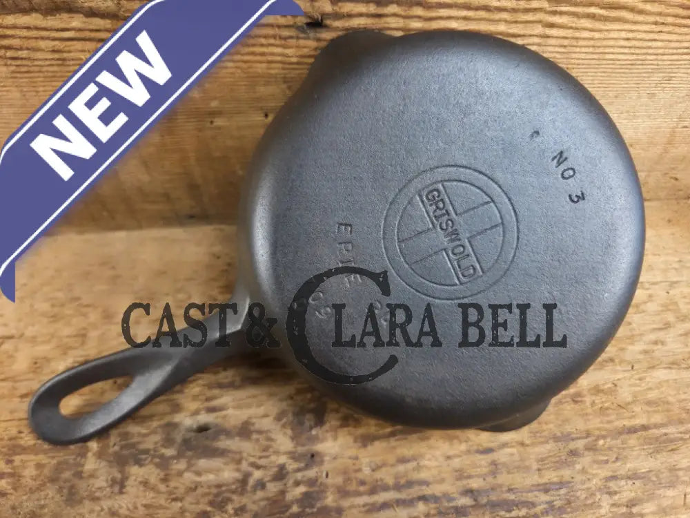 1940βs Griswold No. 3 Cast Iron Egg Skillet with Small Block Logo 709 D Skillet