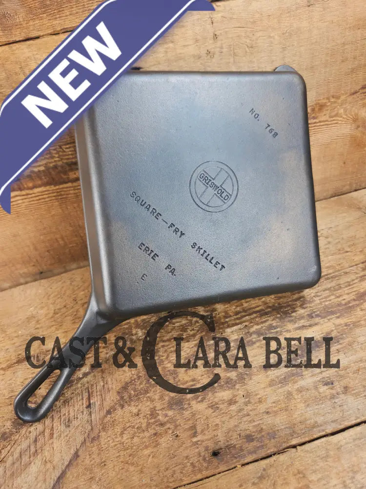 1940’s Griswold No. 768 Square-Fry Skillet with Small Block Logo Erie PA ’E’ Skillet