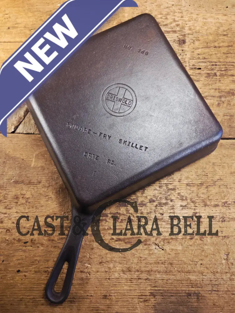 1940’s Griswold No. 768 Square-Fry Skillet with Small Block Logo Erie PA ’E’. Skillet