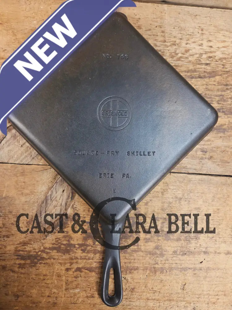 1940’s Griswold No. 768 Square-Fry Skillet with Small Block Logo Erie PA ’E’ Skillet