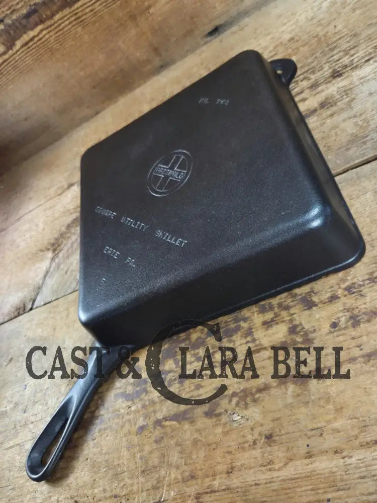 1940βs Griswold No. 768 Square-Fry Skillet with Small Block Logo Erie PA βEβ Skillet
