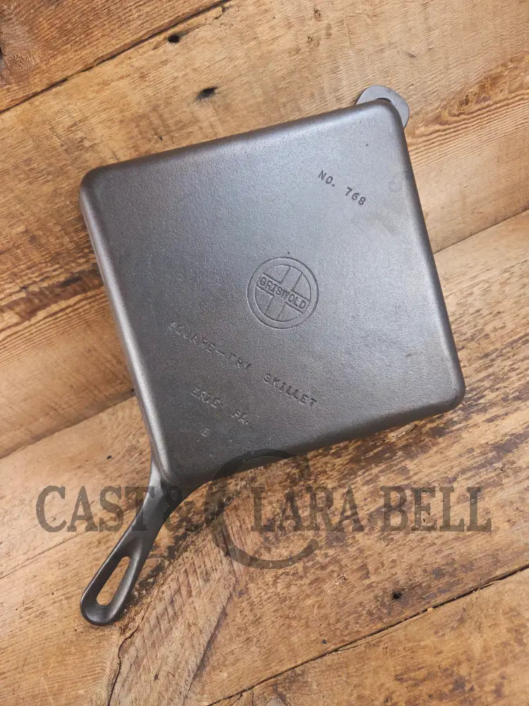 1940βs Griswold No. 768 Square-Fry Skillet with Small Block Logo Erie PA βEβ Skillet