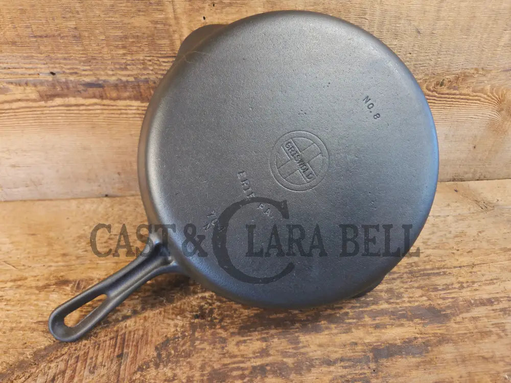 1940’s Griswold No. 8 Cast Iron Skillet with GROOVE handle and Small Block Logo 704 N - Skillet