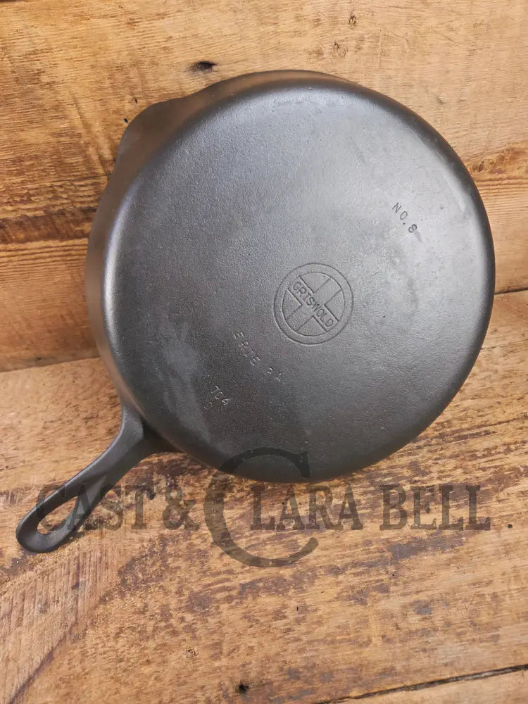 1940’s Griswold No. 8 Cast Iron Skillet with Small Block Logo and Smooth Bottom 704 D. - Skillet