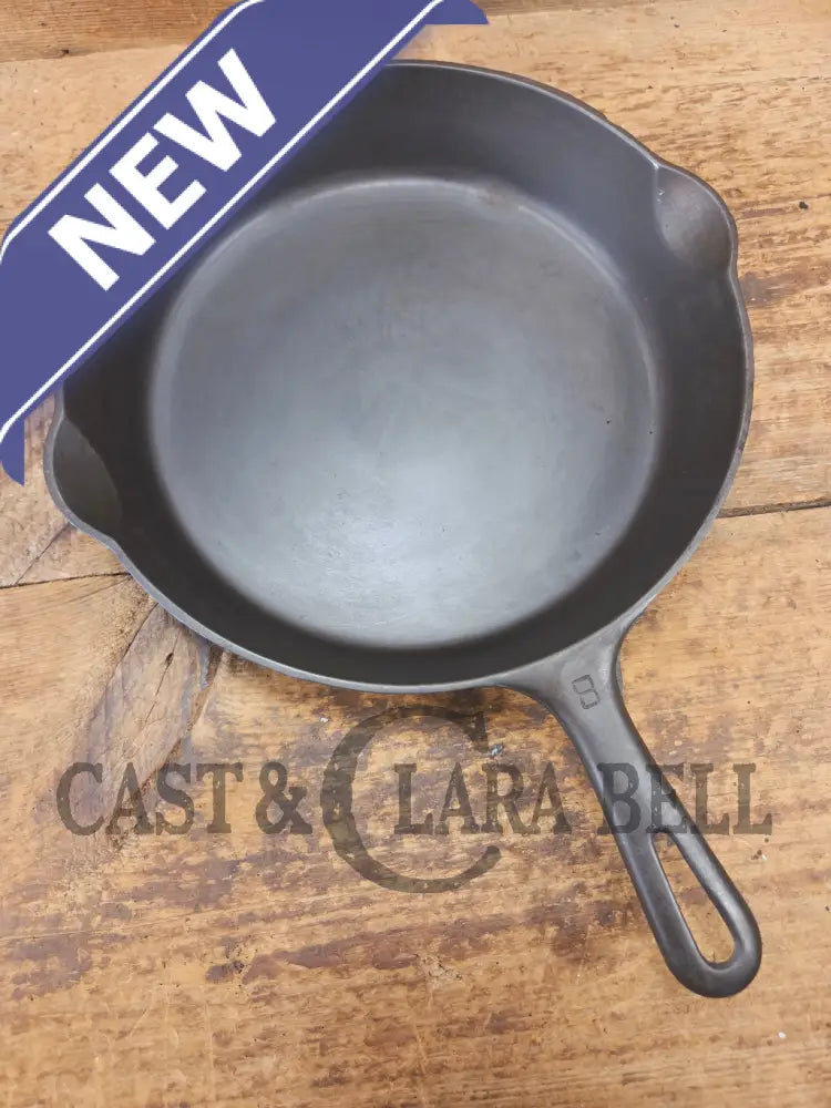 1940’s Griswold No. 8 Cast Iron Skillet with Small Block Logo and Smooth Bottom 704 I - Skillet