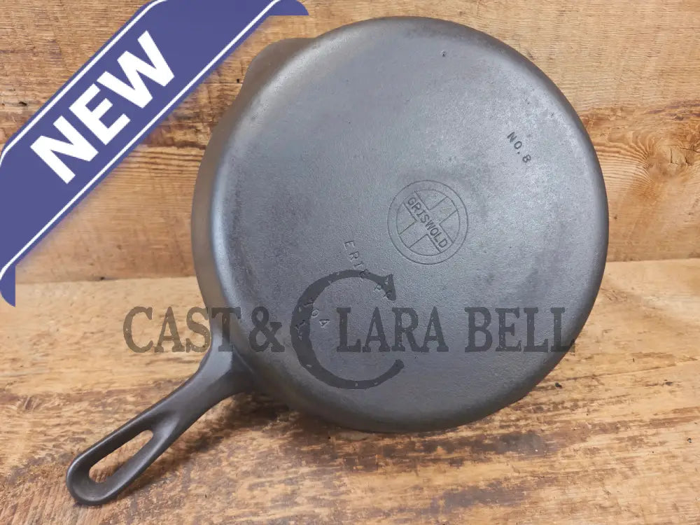 1940’s Griswold No. 8 Cast Iron Skillet with Small Block Logo and Smooth Bottom 704 I - Skillet