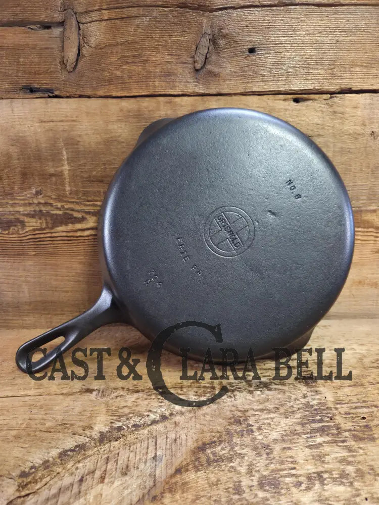 1940βs Griswold No. 8 Cast Iron Skillet with Small Block Logo and Smooth Bottom 704 N Skillet