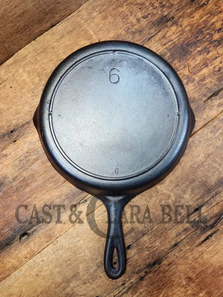 1940’S Lodge #6 Skillet With 3-Notch Heat Ring. Restored And Ready To Use!