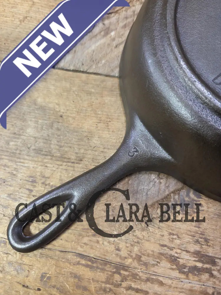 1960’s era Lodge #5 Cast Iron Skillet SK with 3 Notch Heat Ring ’D3’ SC24
