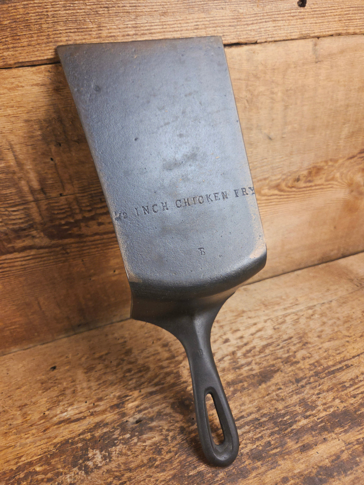 Custom one of a kind Repurposed Spatula. Made from 1940’s Era Wagner #8 DEEP Chicken Fryer. Awesome for the home