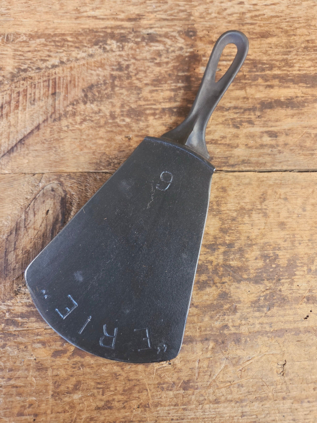 Custom made one of a kind Griswold Erie 2nd Series #6 repurposed cast iron spatula. Handmade and gorgeous! SC24