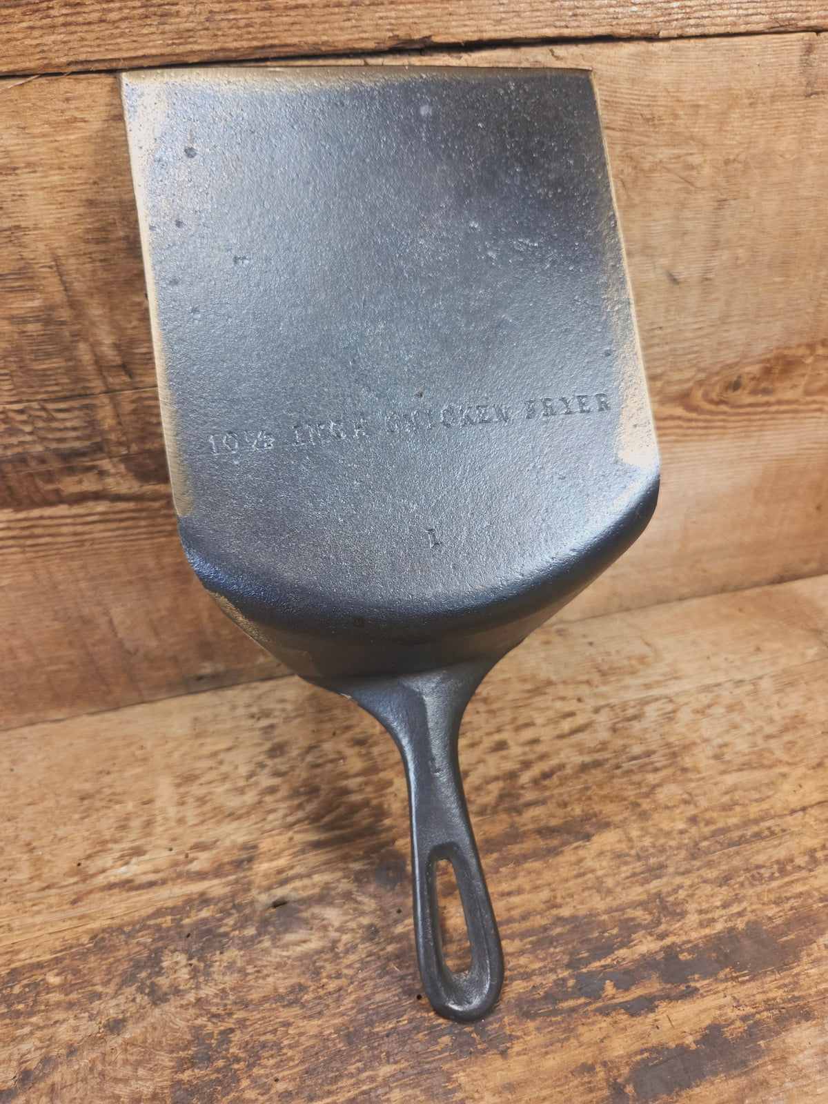 The BURGER Flipper! Custom Repurposed Spatula. Made from a Wagner #8 DEEP Chicken Fryer. Awesome for the home griller!