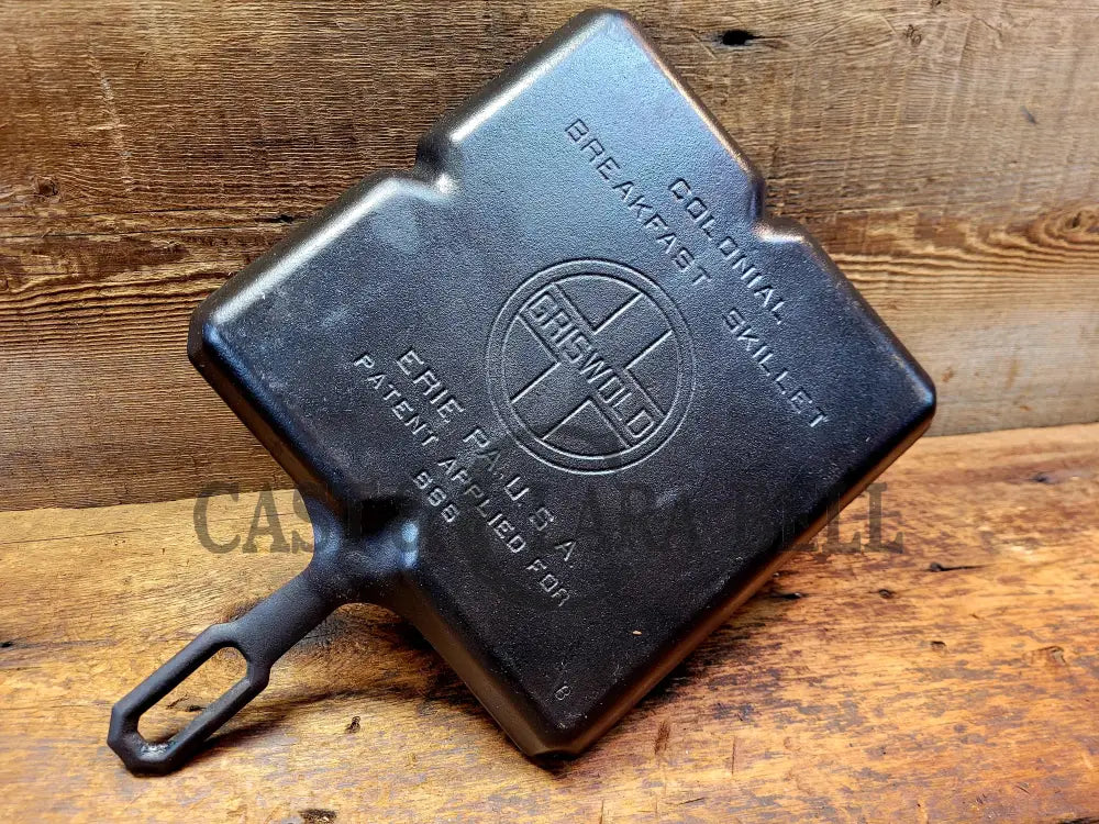 A Customer Favorite! Unique Griswold Cast Iron Colonial Breakfast Skillet! P/N 666. Great For Bacon