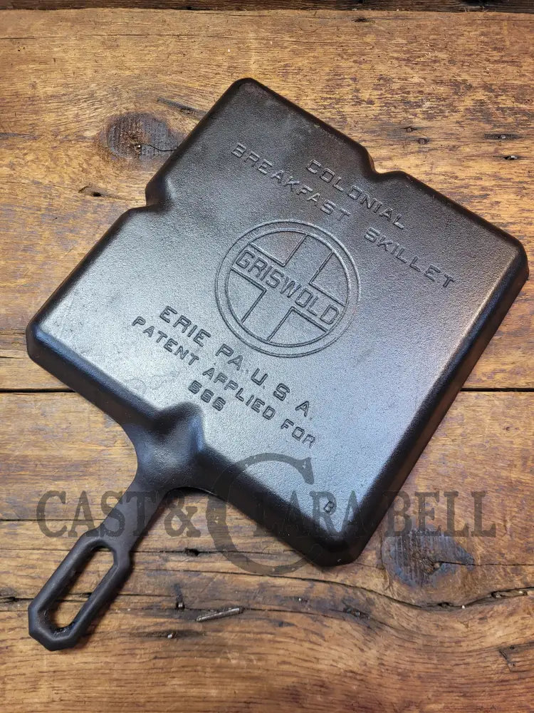 A Customer Favorite! Unique Griswold Cast Iron Colonial Breakfast Skillet! P/N 666. Great For Bacon