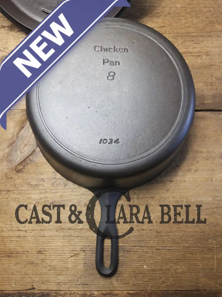 Absolutely gorgeous. 1930’s Griswold’s Iron Mountain #8 Chicken Pan with Matching Lid Deep Skillet 1034/1035. Amazing