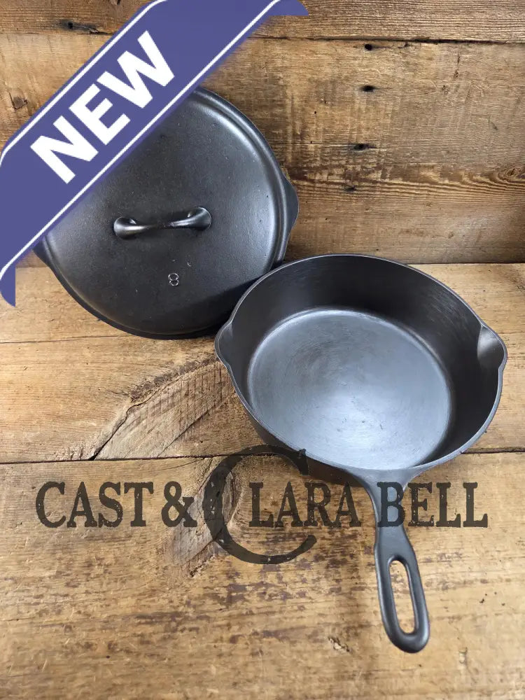 Absolutely gorgeous. 1930’s Griswold’s Iron Mountain #8 Chicken Pan with Matching Lid Deep Skillet 1034 B/1035. Amazing