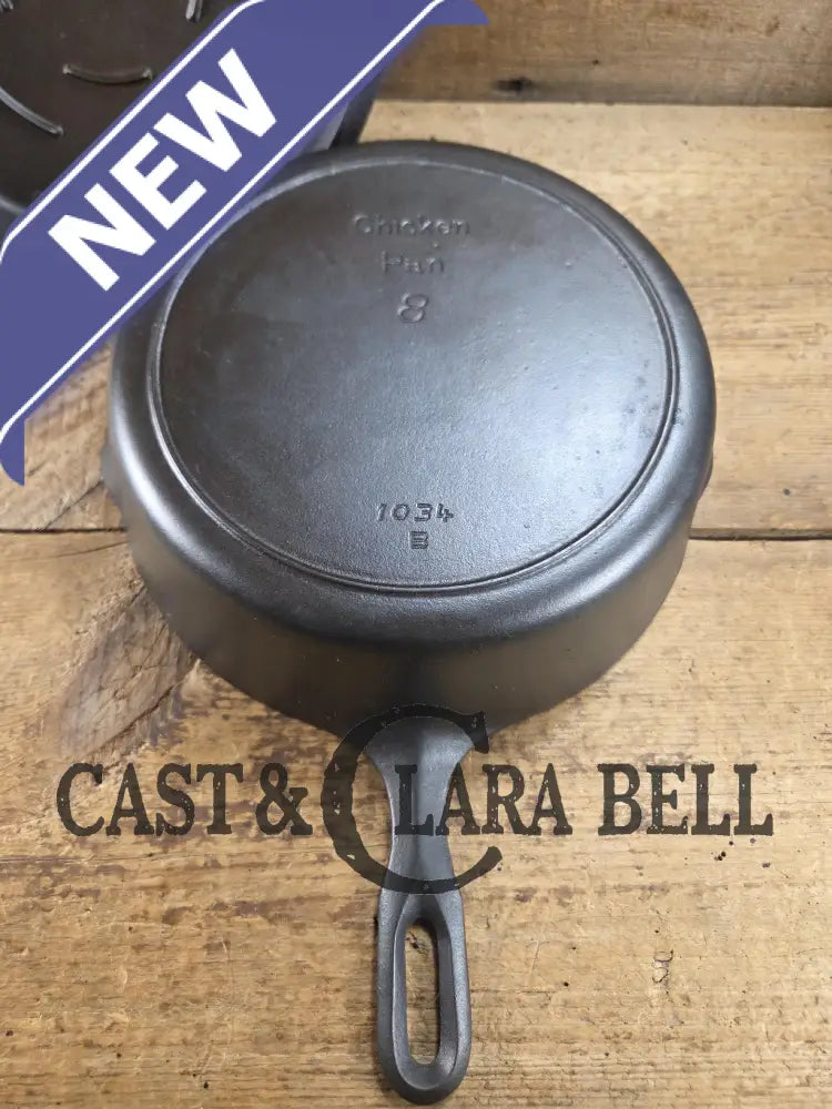 Absolutely gorgeous. 1930’s Griswold’s Iron Mountain #8 Chicken Pan with Matching Lid Deep Skillet 1034 B/1035. Amazing