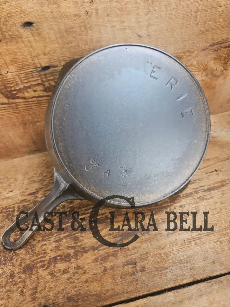 Awesome! 1890βs Griswold ERIE 2nd Series #7 Skillet with Heat Ring and Makerβs Mark Flower and nickel finish! Donβt