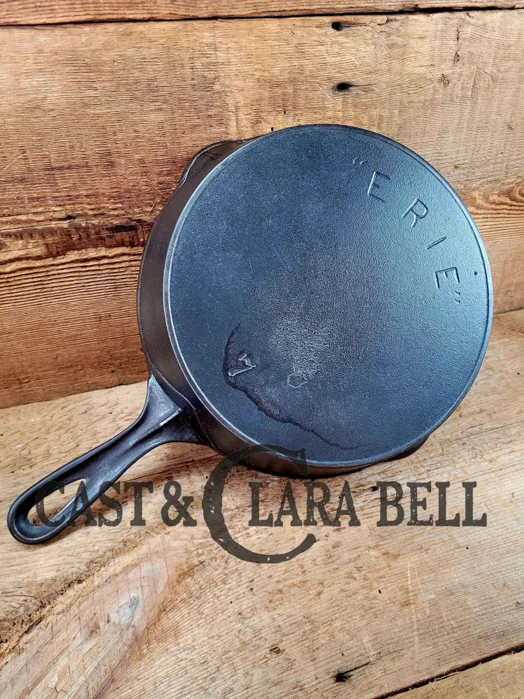 Awesome! 1890βS Griswold Erie 2Nd Series #7 Skillet With Heat Ring And Makerβs Mark Shield!