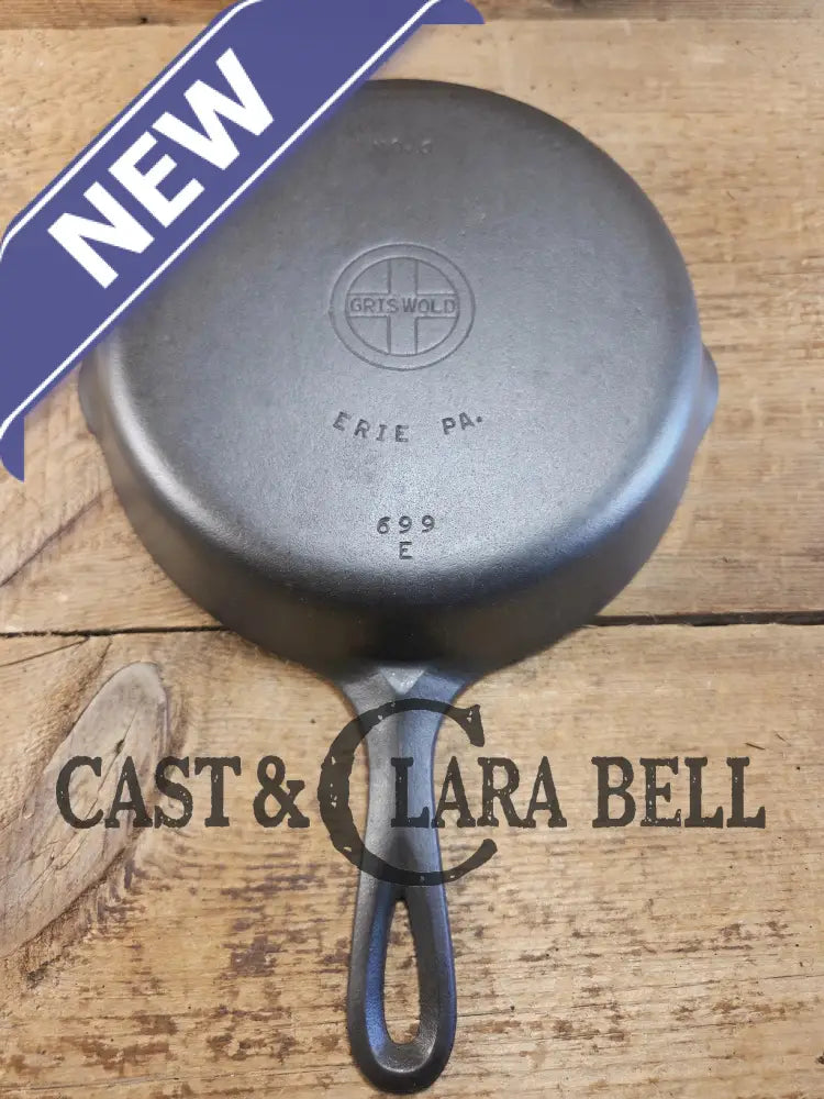 Awesome 1930’s Griswold No. 6 Skillet with Small Block Logo and Smooth Bottom 699 E Skillet