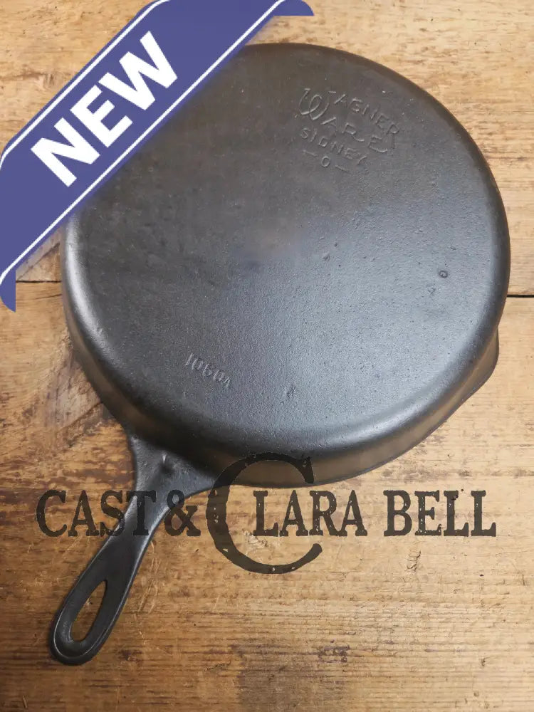 Awesome big bacon skillet! Big 1930’s Wagner Ware #10 Cast Iron Skillet with Stylized Logo 1060 A Skillet
