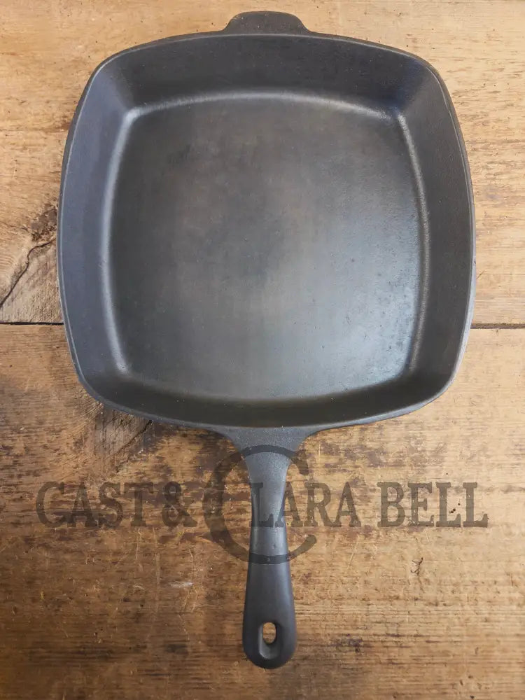 Awesome BIG Griswold (Wagner made) Square Cast Iron Skillet with Small Block Logo and Smooth Bottom β57β - Skillet