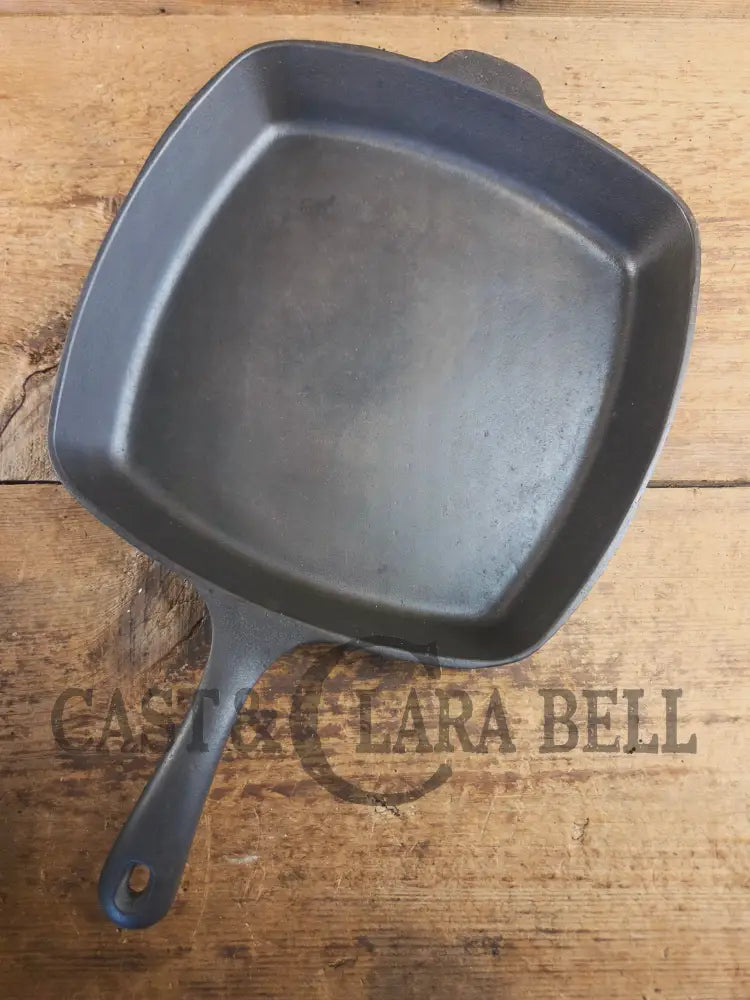 Awesome BIG Griswold (Wagner made) Square Cast Iron Skillet with Small Block Logo and Smooth Bottom β57β - Skillet
