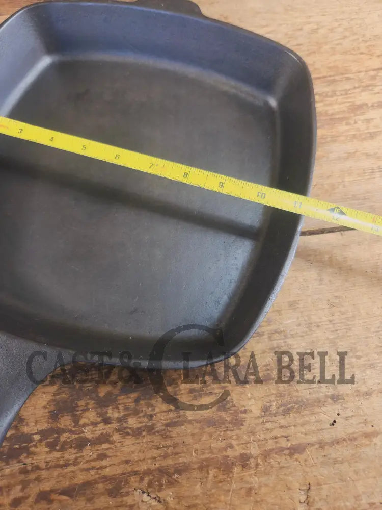 Awesome BIG Griswold (Wagner made) Square Cast Iron Skillet with Small Block Logo and Smooth Bottom β57β - Skillet