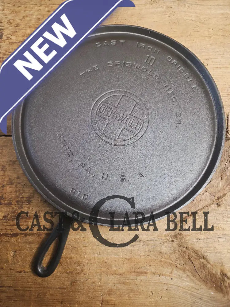 Awesome pizza griddle or for breakfast hot cakes! 1920’’s #10 Griswold Large Block cast iron Griddle 610 Griddle