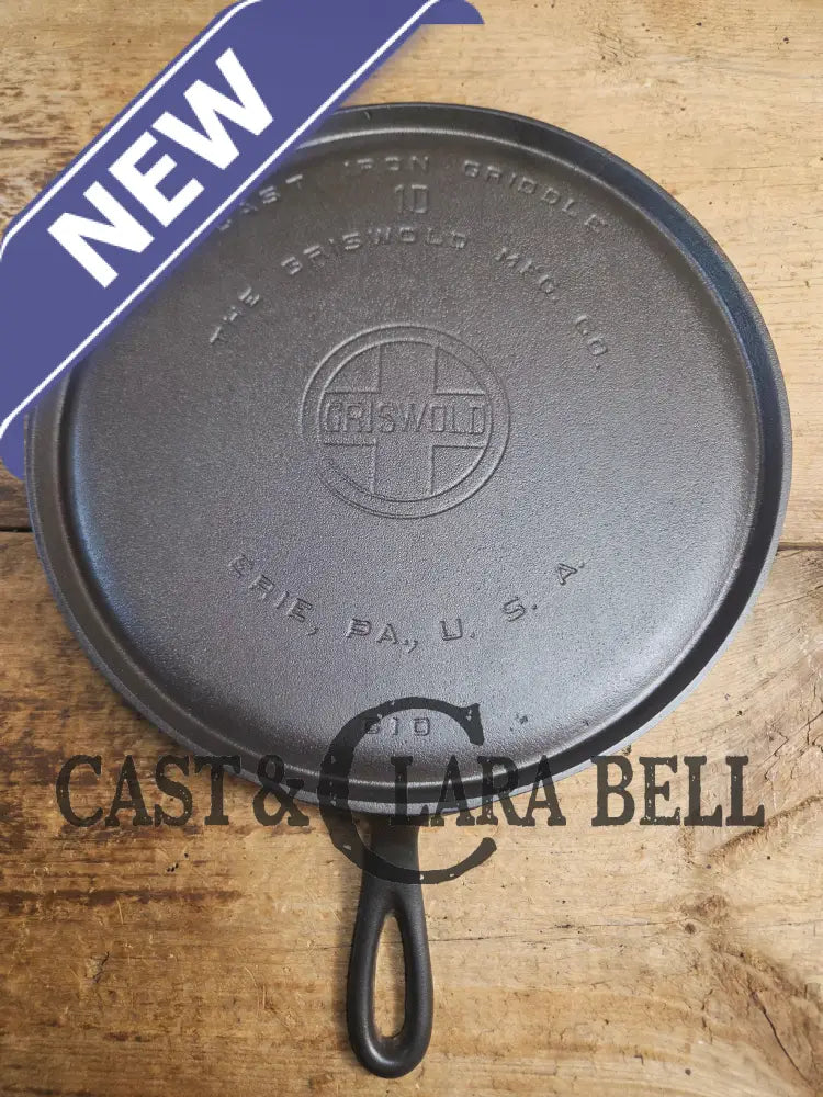 Awesome pizza griddle or for breakfast hot cakes! 1920’’s #10 Griswold Large Block cast iron Griddle 610 Griddle