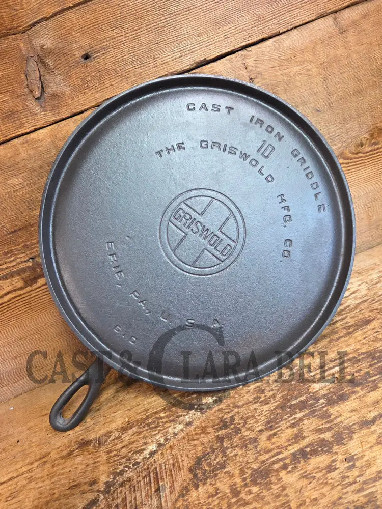 Awesome pizza griddle or for breakfast hot cakes! 1920’’s #10 Griswold Large Block cast iron Griddle 610 - Griddle