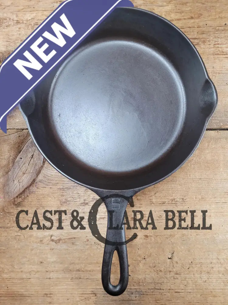 Awesome Saute Skillet! 1930’S Griswold #6 Cast Iron Skillet With Large Block Logo And Smooth