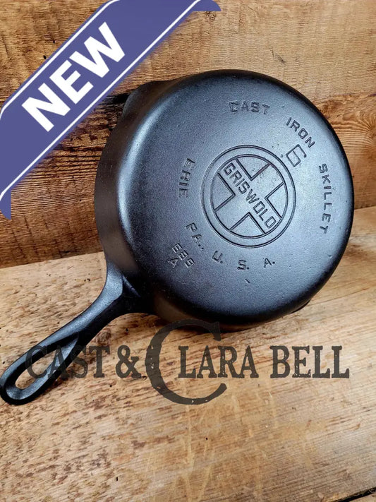 Awesome Saute Skillet! 1930βS Griswold #6 Cast Iron Skillet With Large Block Logo And Smooth