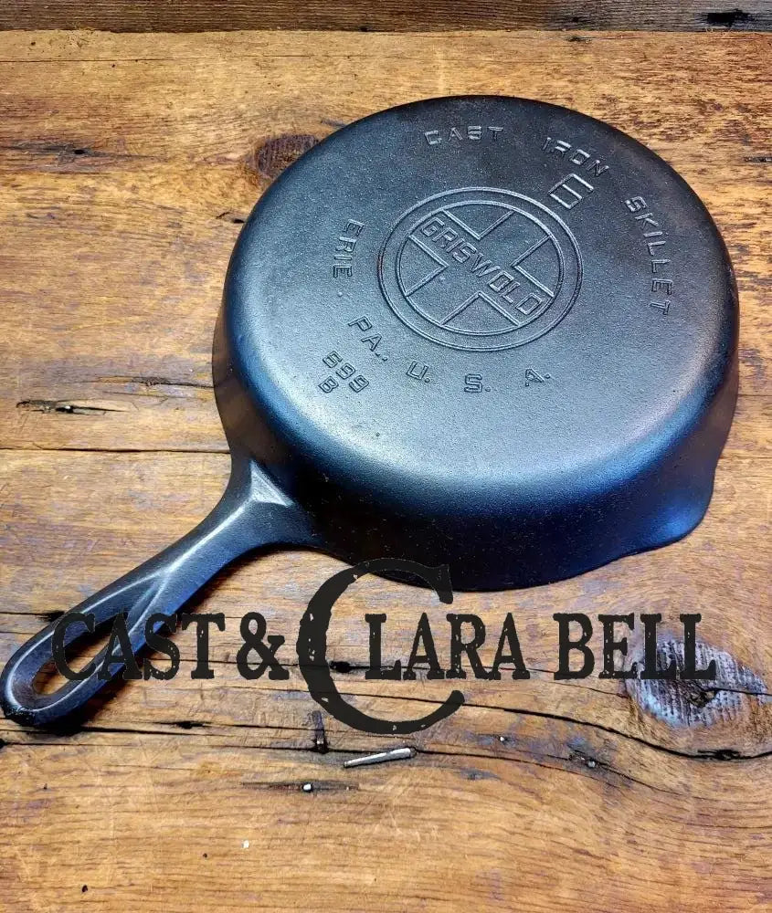 Awesome saute skillet! 1930’s Griswold #6 cast iron Skillet with Large Block Logo and Smooth Bottom 699 B Skillet