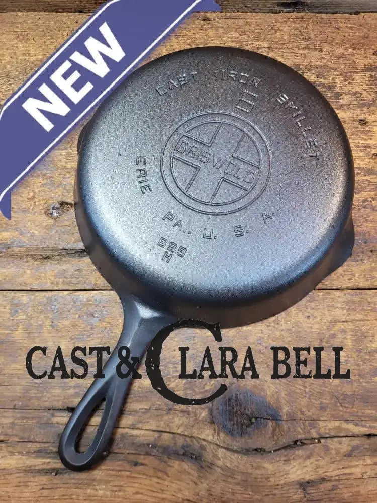 Awesome saute skillet! 1930’s Griswold #6 cast iron Skillet with Large Block Logo and Smooth Bottom 699 H Skillet