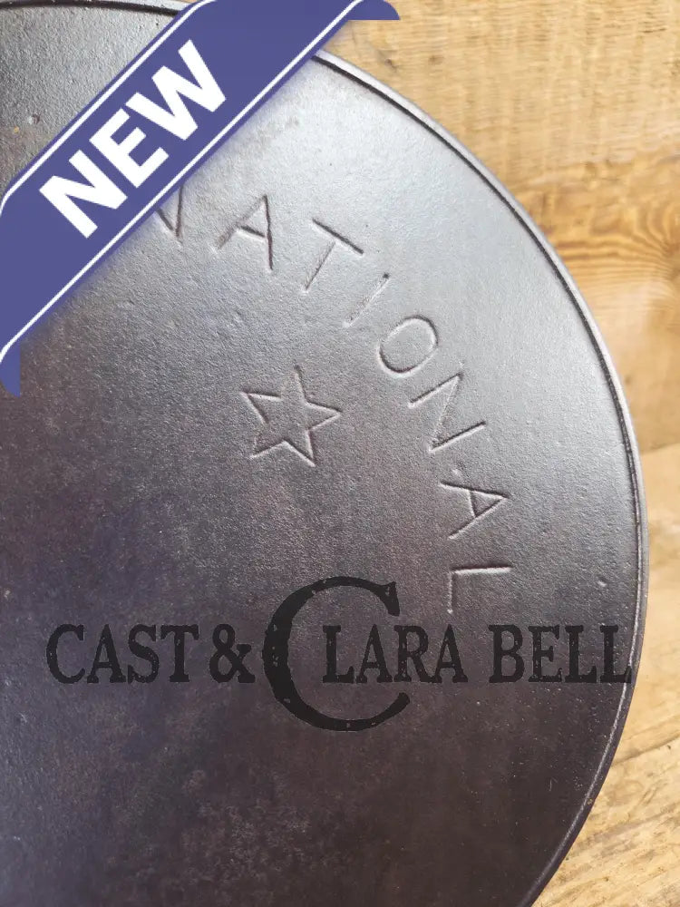 Awesome! Wagner made National #8 Cast Iron Skillet. Shallow wall skillet similar to Griswold Victor and Iron Mountain
