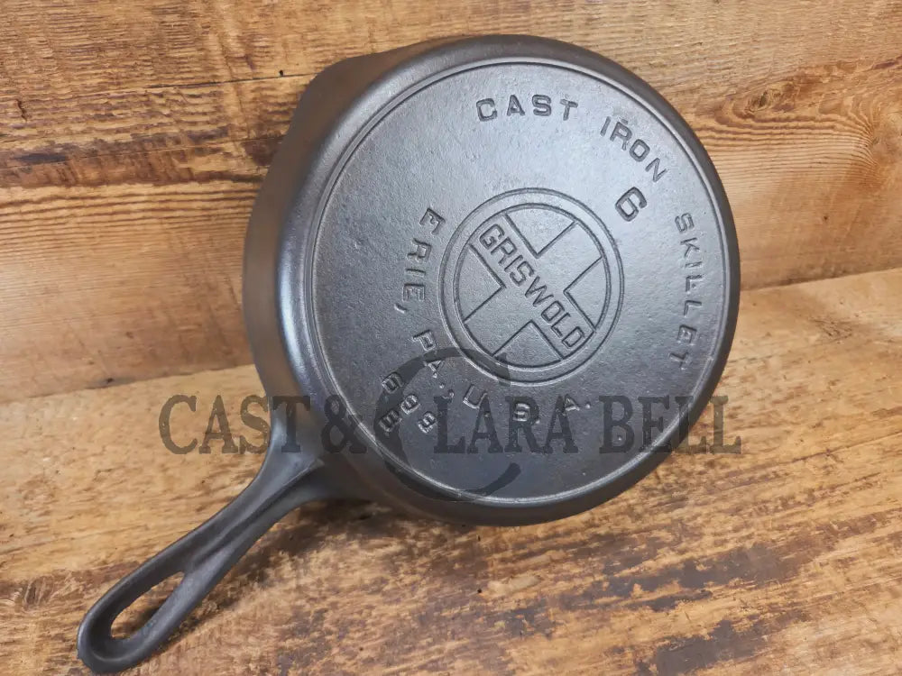 BEAUTIFUL! 1910-20’s Griswold #6 Skillet with Heat Ring and Large Block Logo 699 B - Skillet