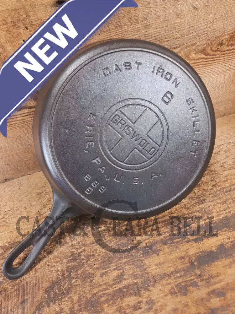 BEAUTIFUL! 1910-20βs Griswold #6 Skillet with Heat Ring and Large Block Logo 699 B - Skillet