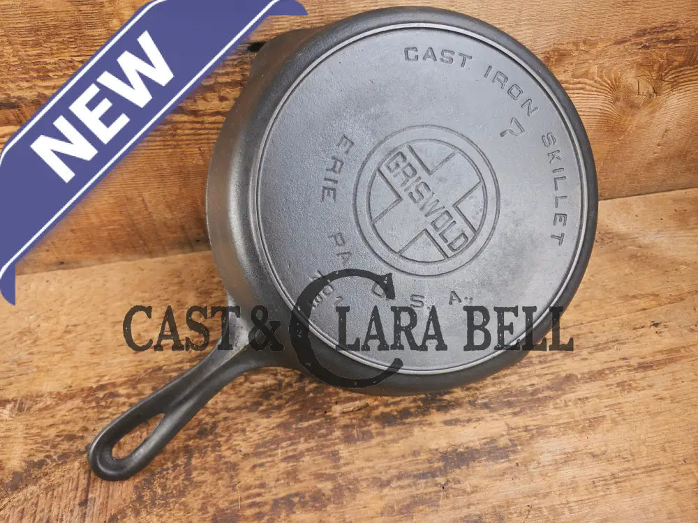 BEAUTIFUL! 1910-20βs Griswold #7 Skillet with Heat Ring and Large Block Logo 701 Skillet