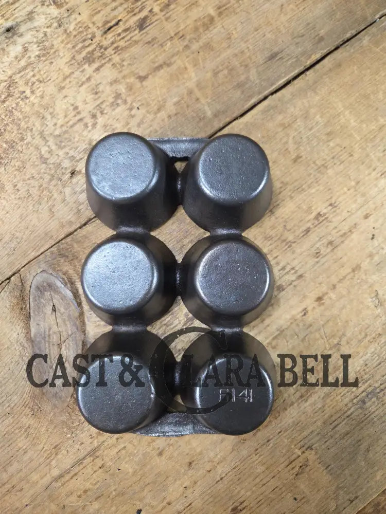 Beautiful 1910’s ’Griswold’s Erie’ 6 Cup Muffin/Popover Pan 6141 Variation 4 Bakeware