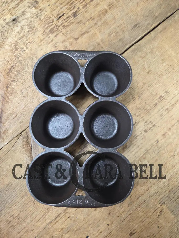 Beautiful 1910βs βGriswoldβs Erieβ 6 Cup Muffin/Popover Pan 6141 Variation 4 Bakeware