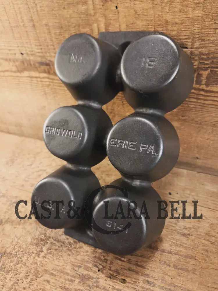 Beautiful 1920βs Griswold 6 Cup Muffin/Popover Pan 6141 Variation 4 Rarity 3. Restored Seasoned and Ready to Use!