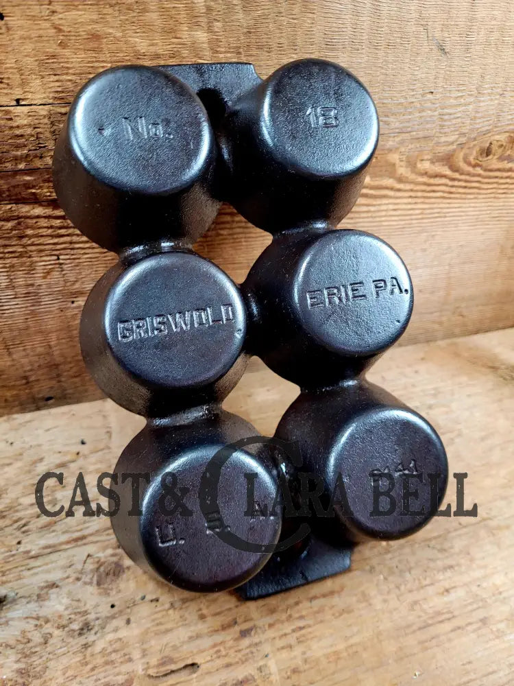 Beautiful 1920βS Griswold 6 Cup Muffin/Popover Pan 6141 Variation 5 Rarity 3. Amazing Gift