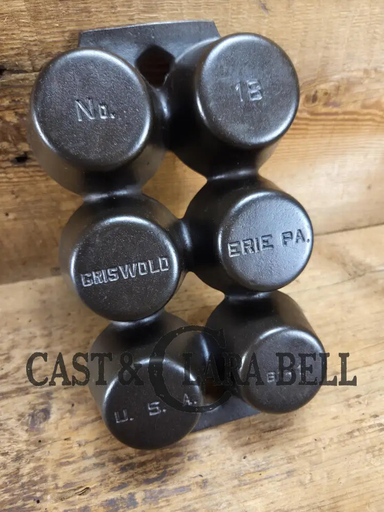 Beautiful 1920โs Griswold 6 Cup Muffin/Popover Pan 6141 Variation 5 Rarity 3. Amazing gift Bakeware