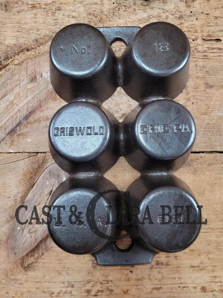 Beautiful 1920βS Griswold 6 Cup Muffin/Popover Pan 6141 Variation 5 Rarity 3. Amazing Gift